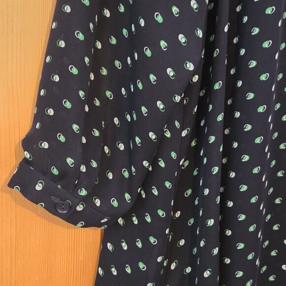 Cabi Style # 5019 Blouse Top Small Navy Blue Green 3/4 Sleeve Martini - Picture 11 of 13